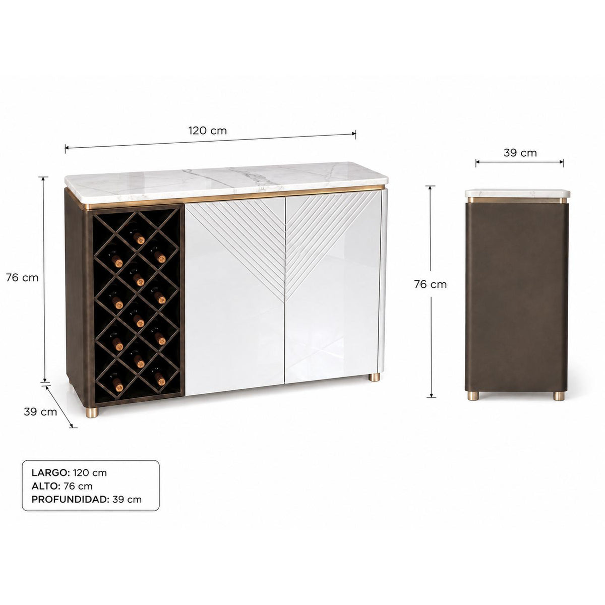 Bifé Vitorio 120 Taupe, Taupe Perla