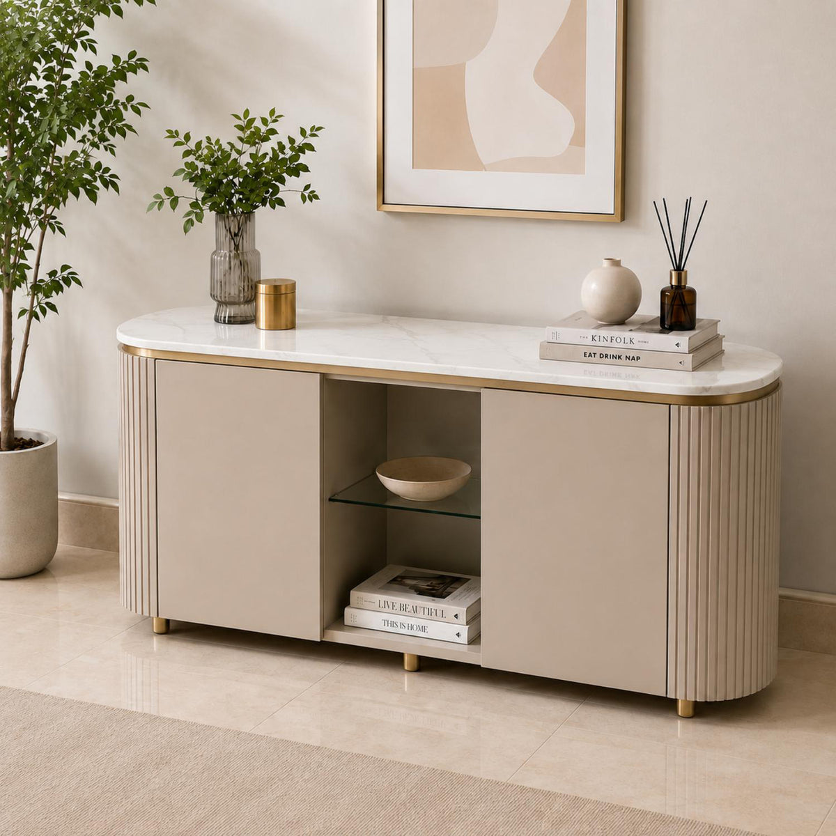 Bifé Valenty Taupe, Champaña