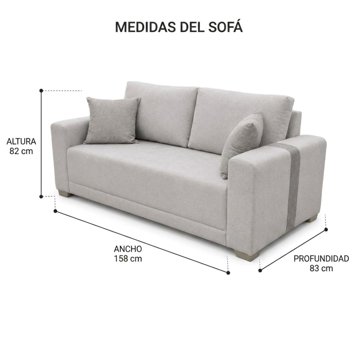 Sofa 2 Puestos Mark Lino Bait Arena, Taupe Champaña