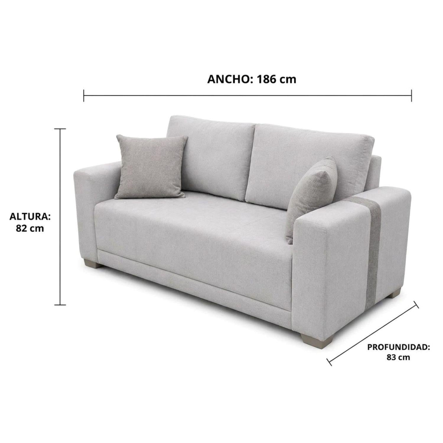 Sofa 3 Puestos Mark Lino Bait Arena, Taupe Champaña