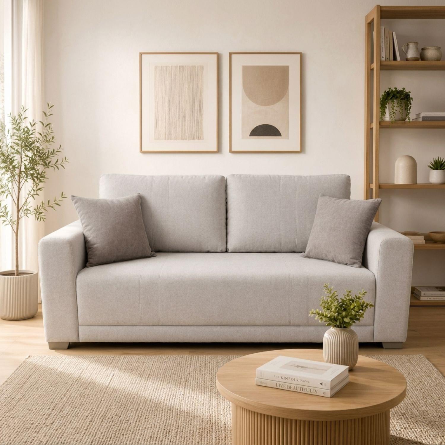Sofa 3 Puestos Mark Lino Bait Arena, Taupe Champaña
