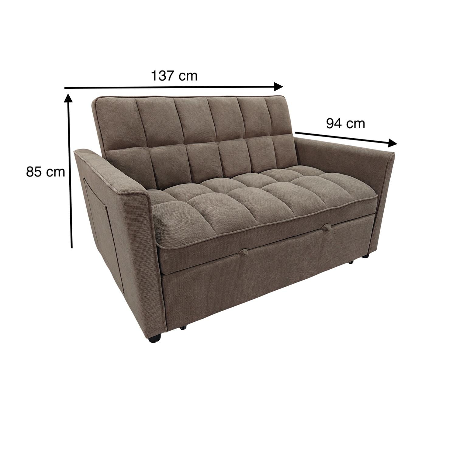 Sofá Cama Gaia Chenille Café