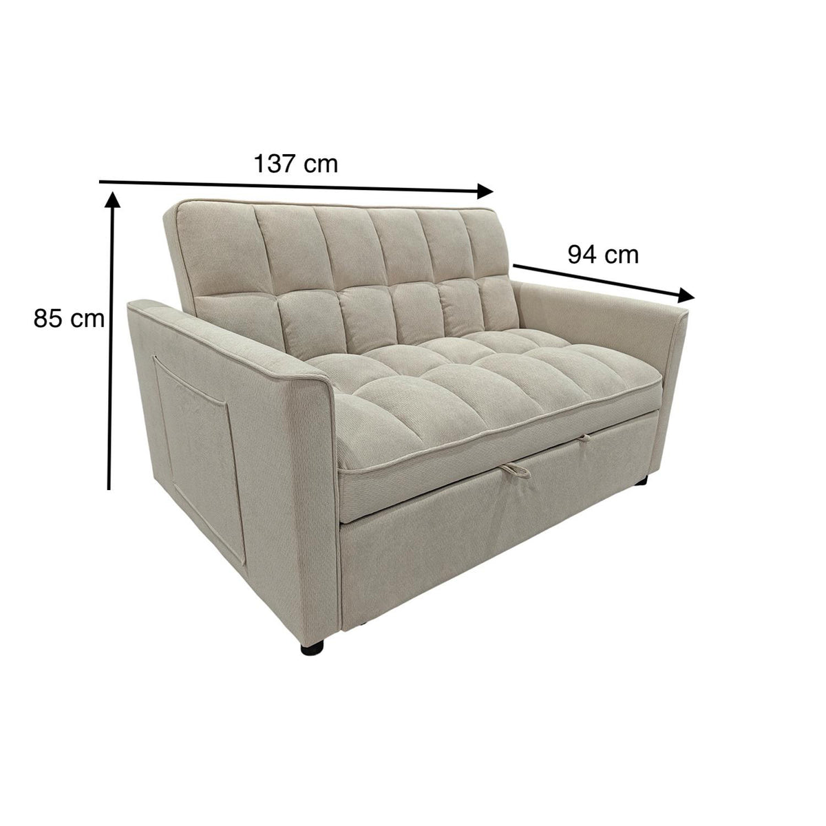 Sofá Cama Gaia Chenille Beige