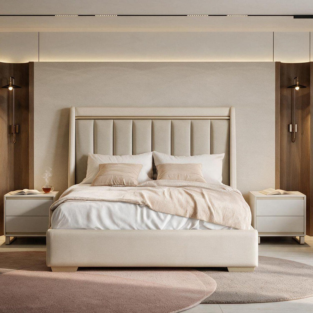 Cama Doble Tiana Eurolino Perla, Champaña Premium