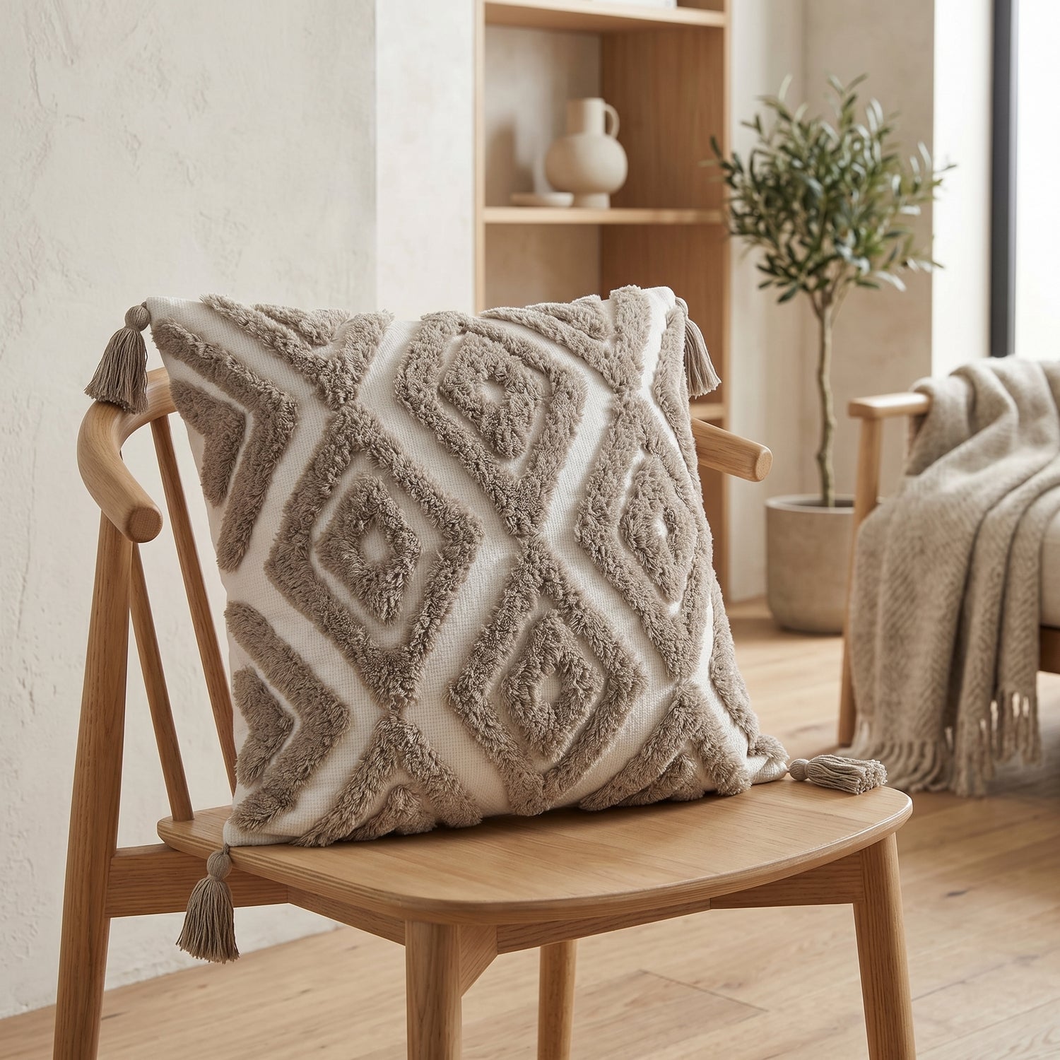 Cojín 45X45 Rustic 163 Boucle Marfil