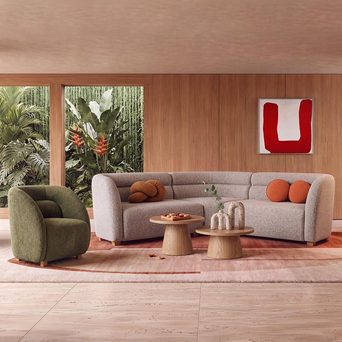 Sala Rinconera Vitta Dotty Mocca, Natural
