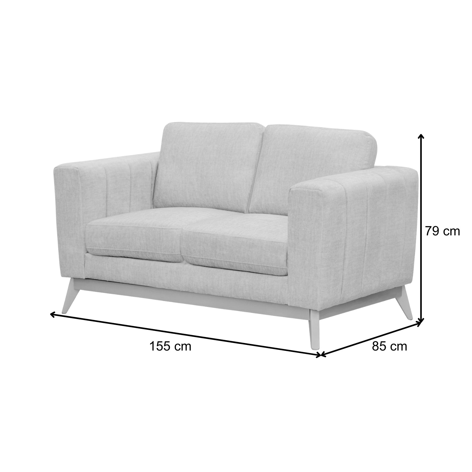Sofa 2 Puestos Line Velvet Azafran Crudo, Champaña