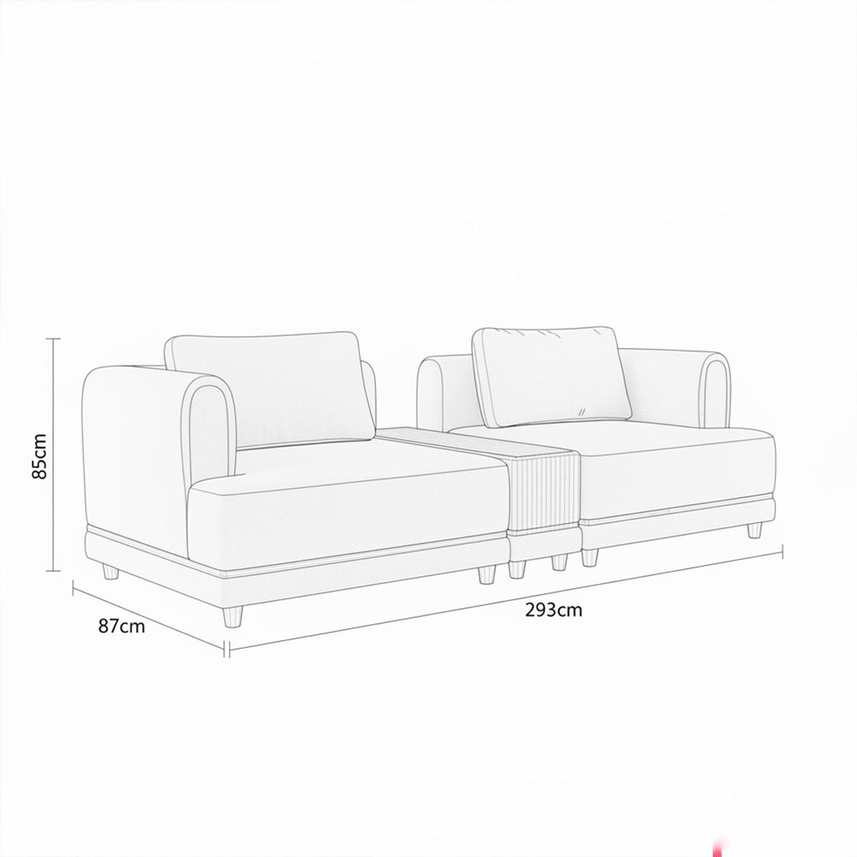 Sala Funcional Liam York Home Beige, Natural