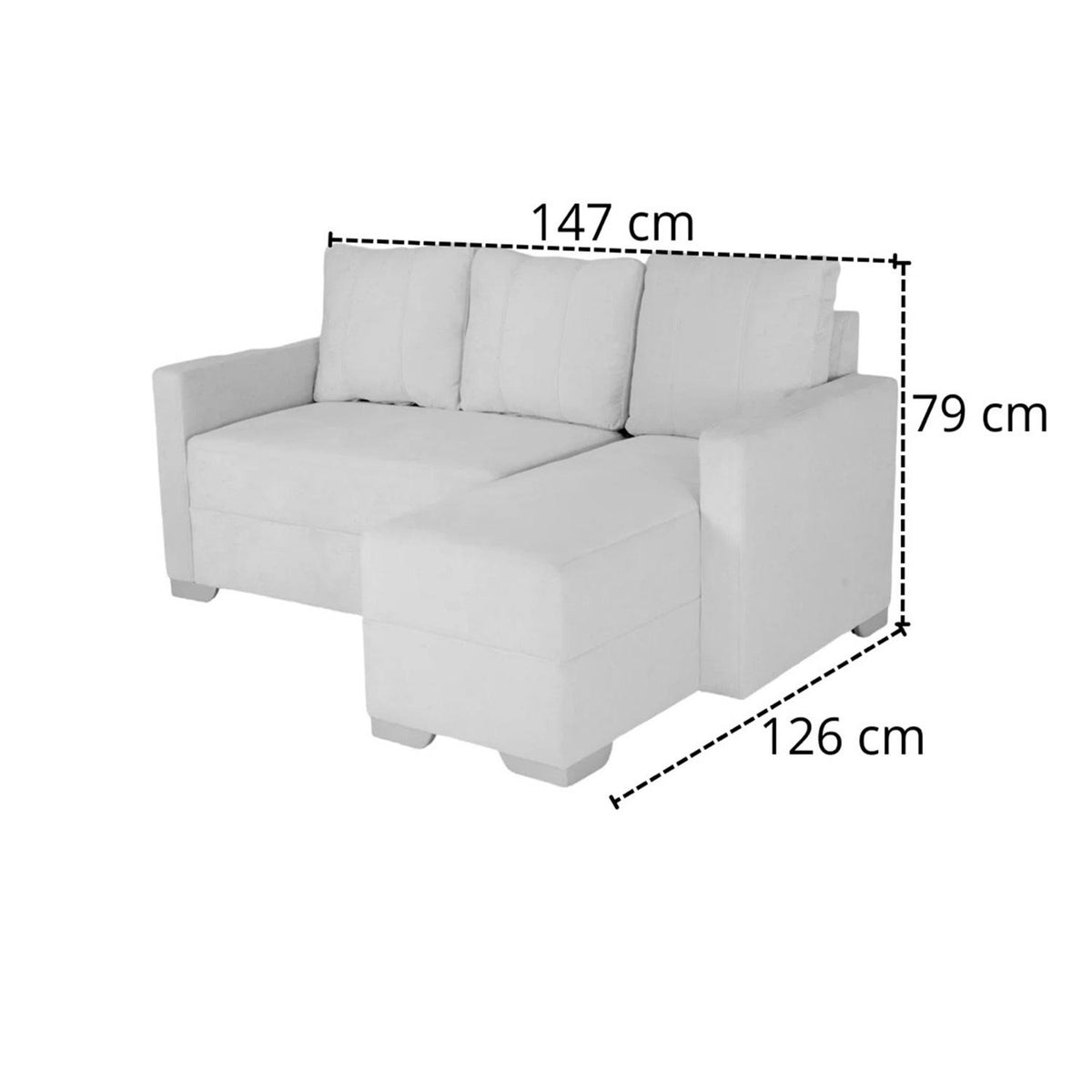 Sofá en L Kairos Beige, Champaña