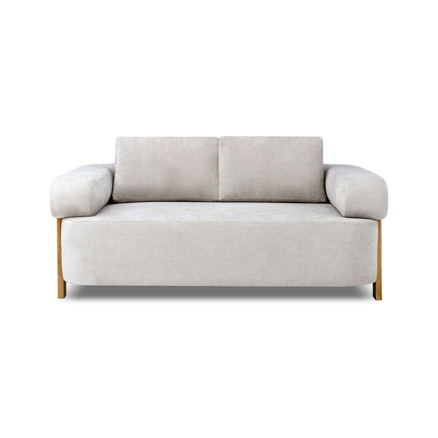 Sofa 2 Puestos Sabina Microfibra Impetu Beige, Natural.