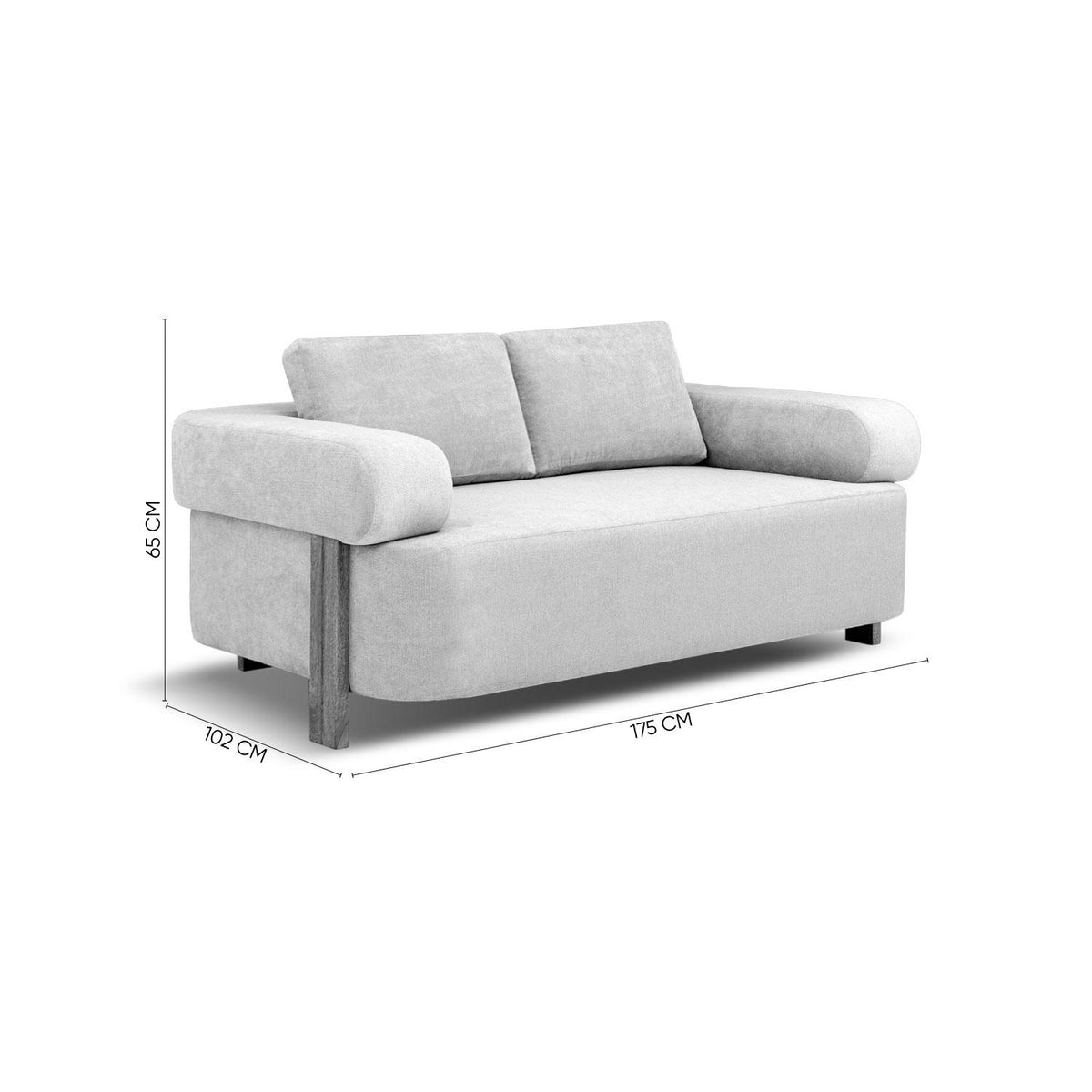 Sofa 2 Puestos Sabina Microfibra Impetu Beige, Natural.