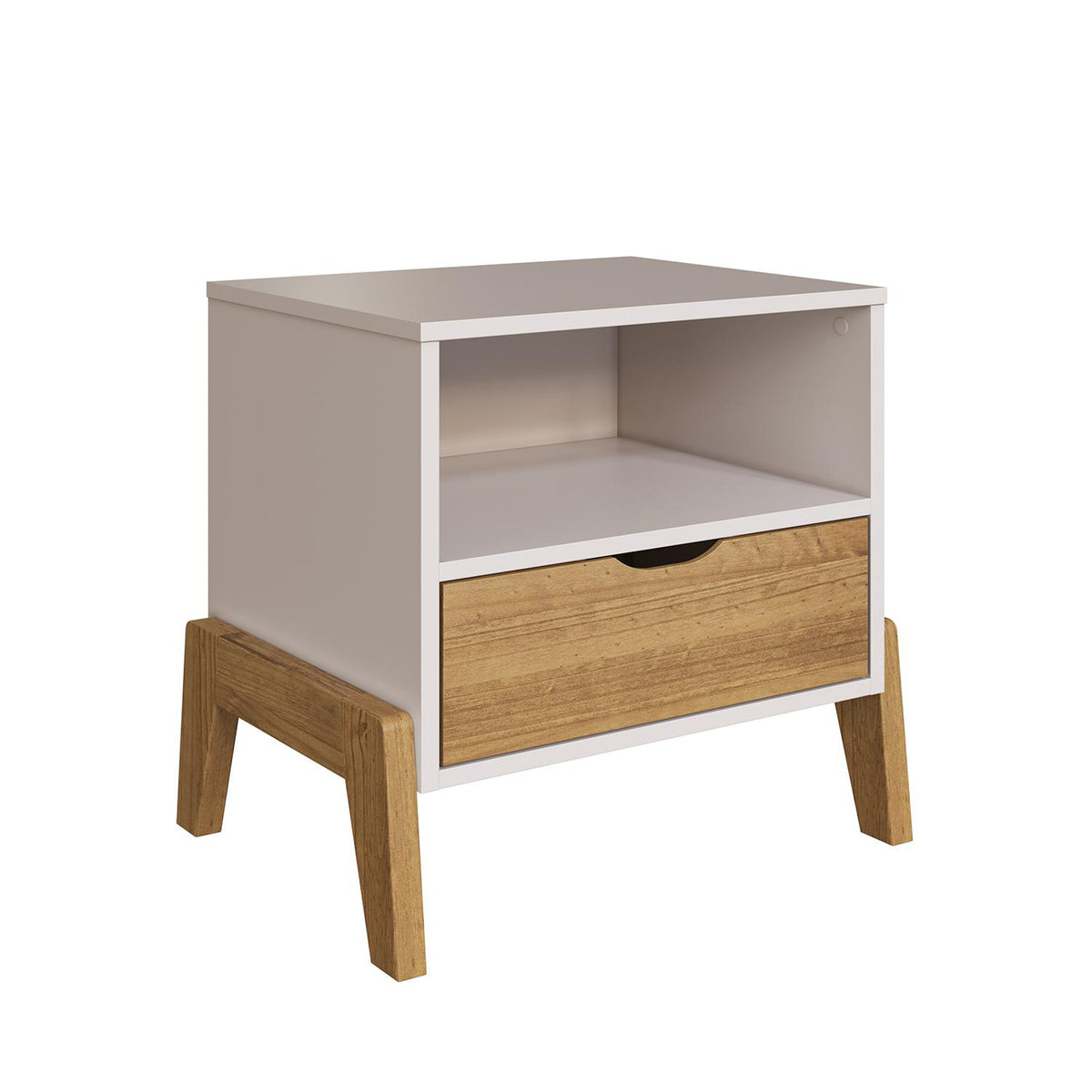 Mesa de Noche Andros Off White, Natural