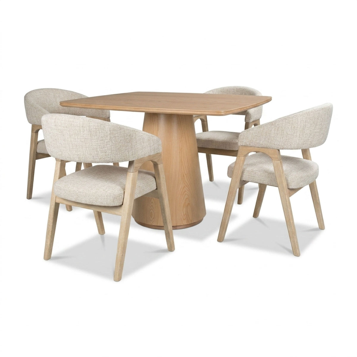 Comedor 4 Puestos Vicka Eurolino Bali Beige, Cubierta Natural