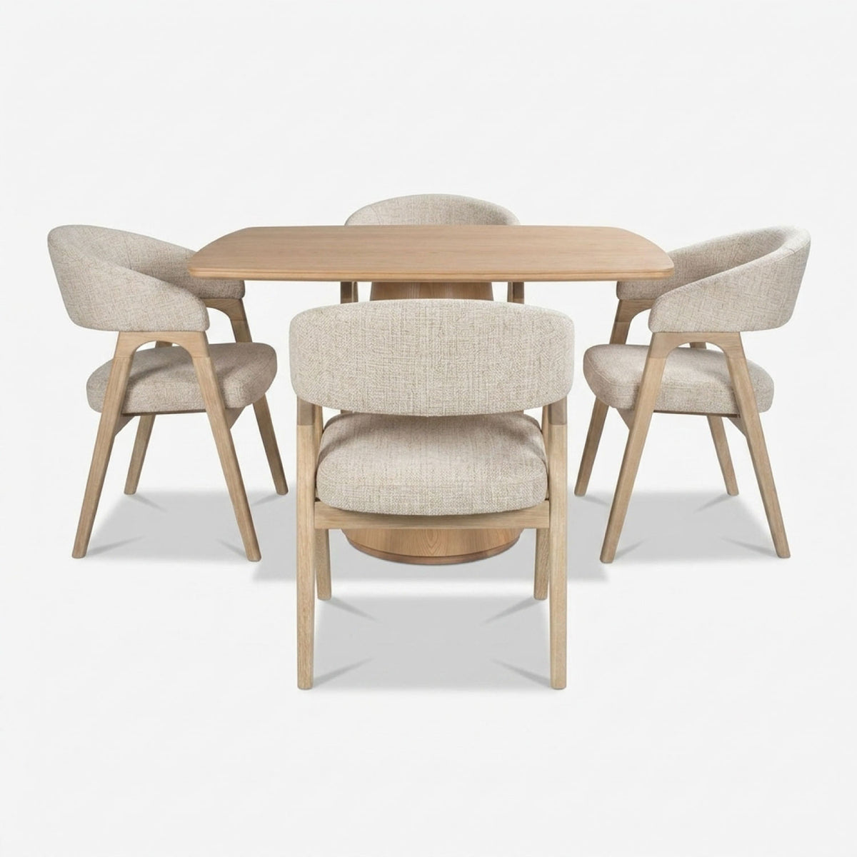 Comedor 4 Puestos Vicka Eurolino Bali Beige, Cubierta Natural