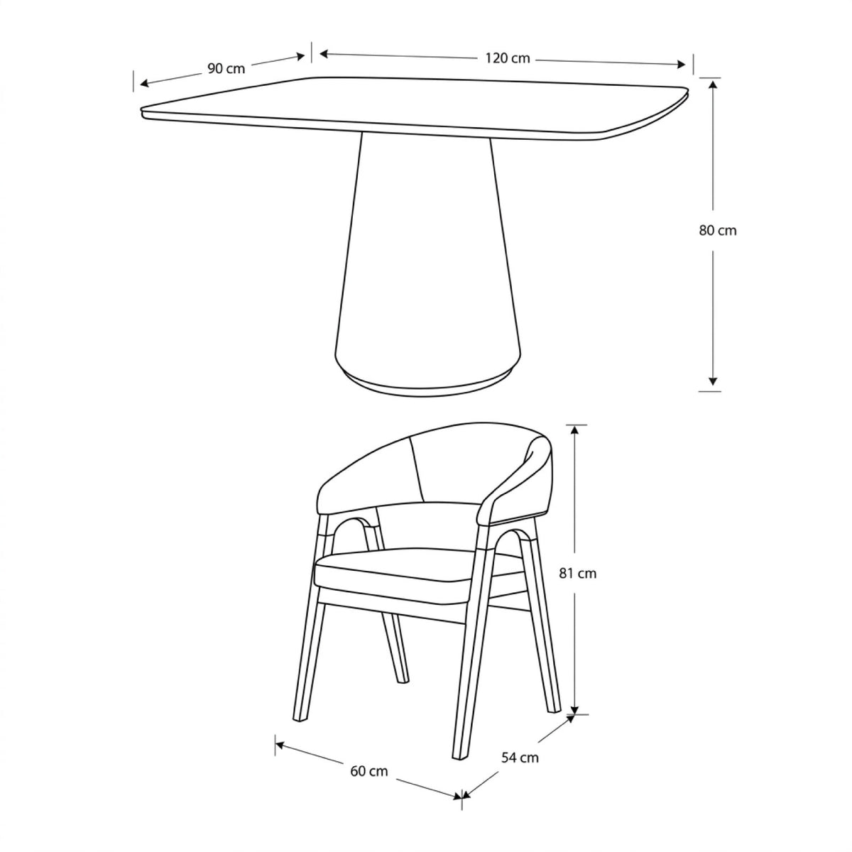 Comedor 4 Puestos Vicka Eurolino Bali Beige, Cubierta Natural