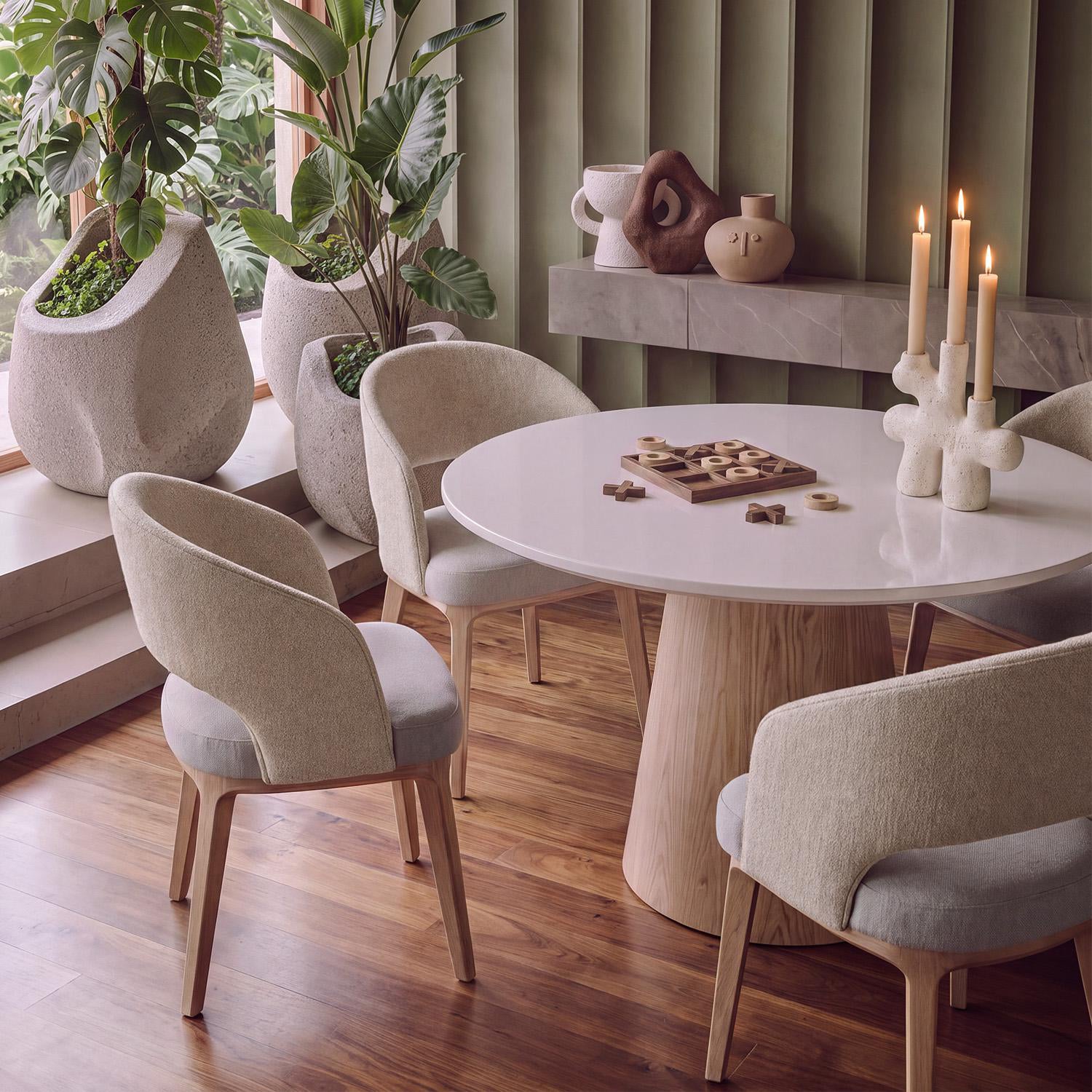 Comedor 6 Puestos Fiori Imputu Beige, Natural