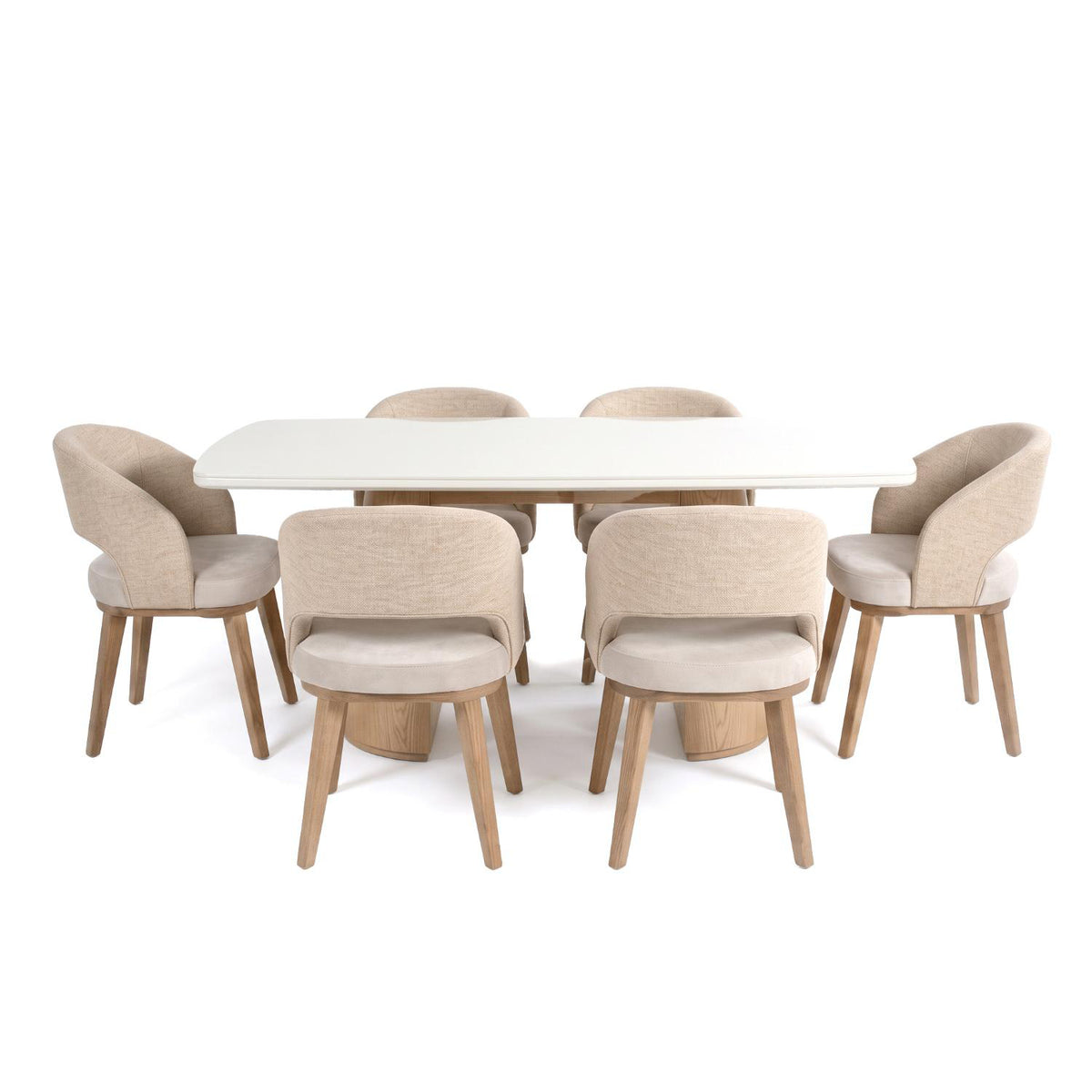 Comedor 6 Puestos Fiori Imputu Beige, Natural