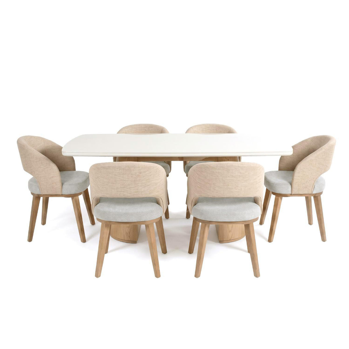 Comedor 6 Puestos Fiori Imputu Beige, Natural