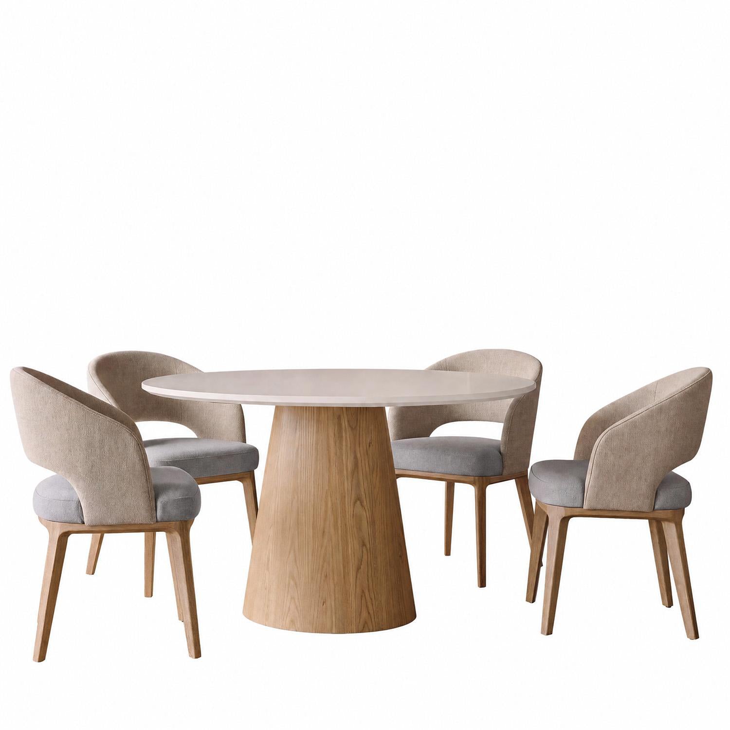 Comedor 4 Puestos Fiori Imputu Beige, Natural