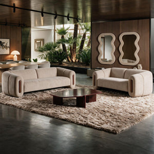 Sofá 2 Puestos Sienna Velvet Provenza Vainilla,Capuchino