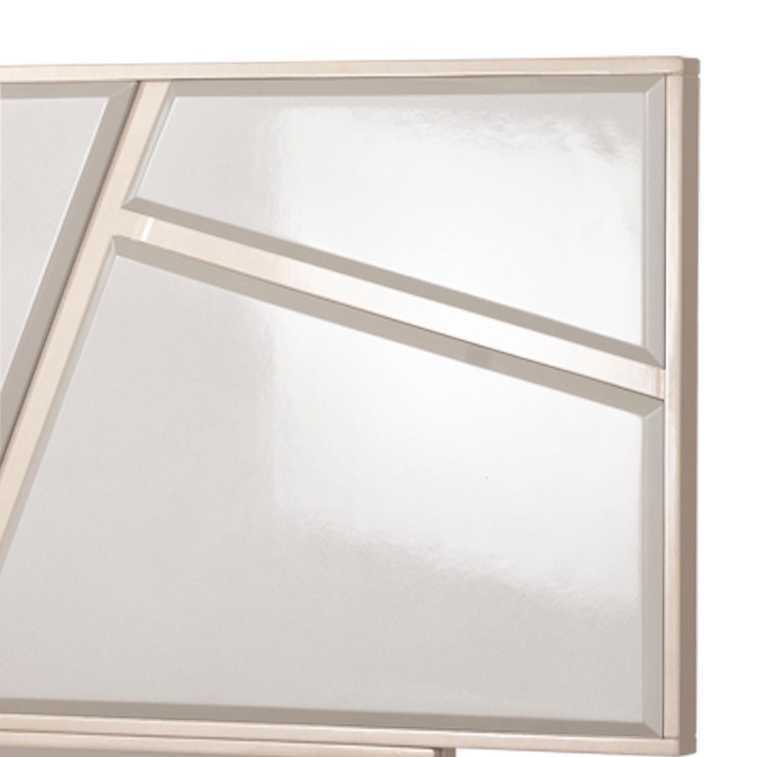 Cama King Munich Champaña, Blanco Perla
