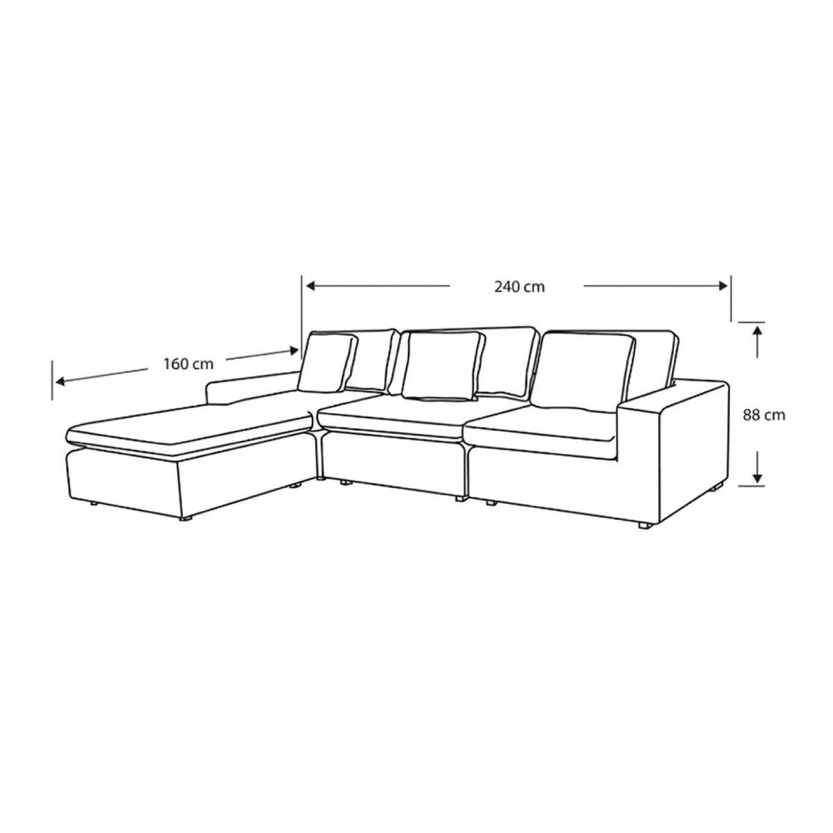 Sala Funcional Creta Eurolino Bali Beige 2.4 M
