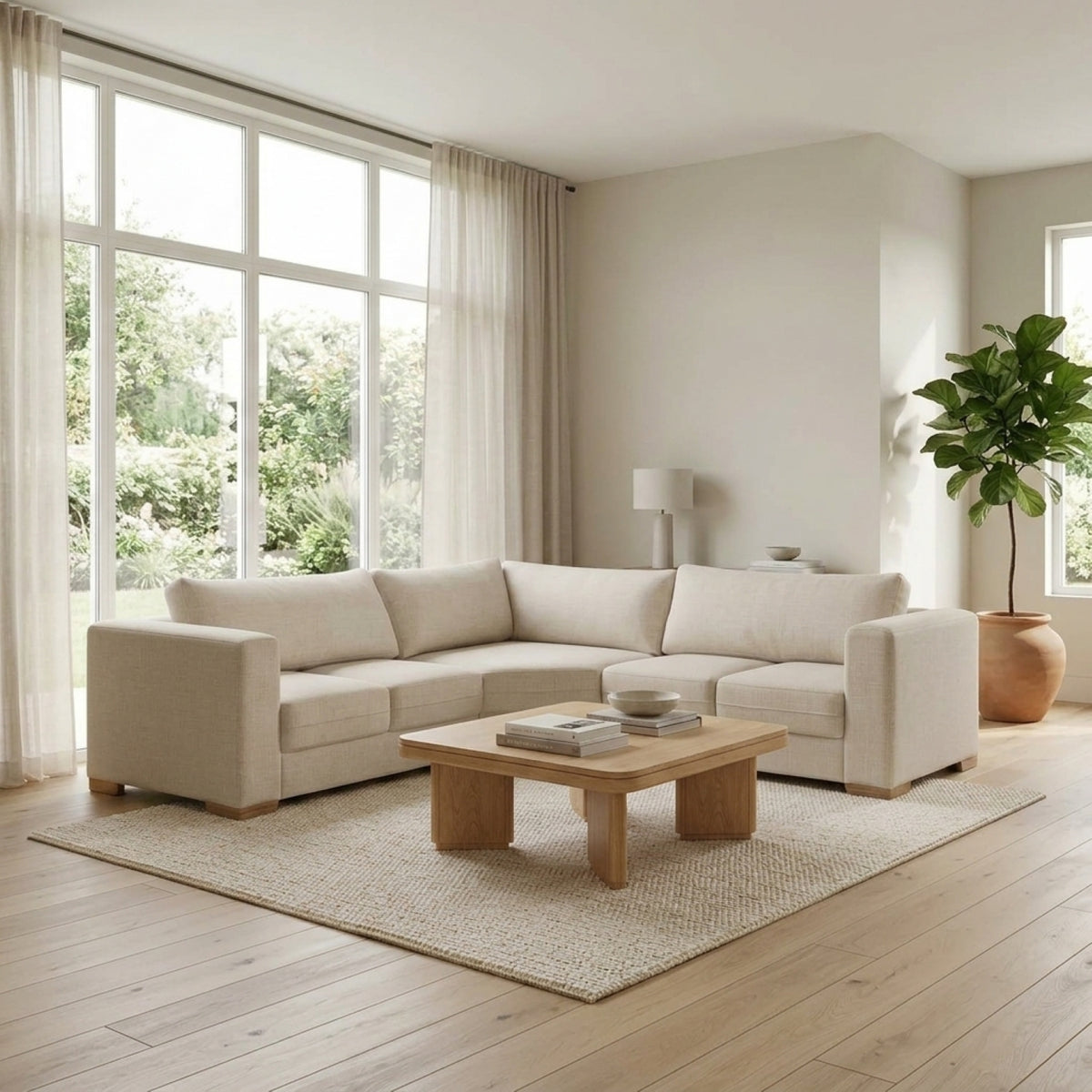 Sala Rinconera Ivory Eurolino Bali Beige, Natural 3 M