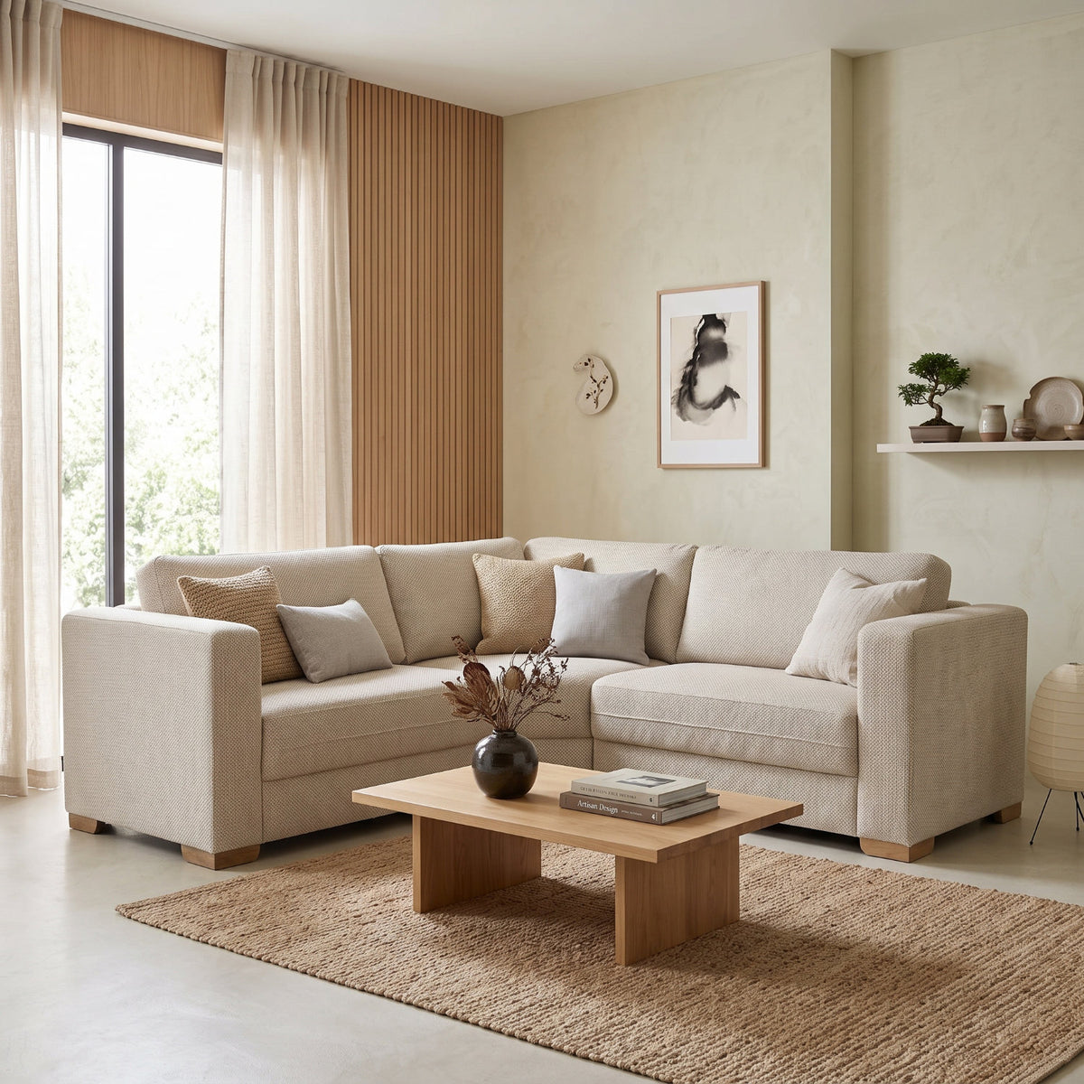 Sala Rinconera Ivory Eurolino Bali Beige, Natural 2.2 M