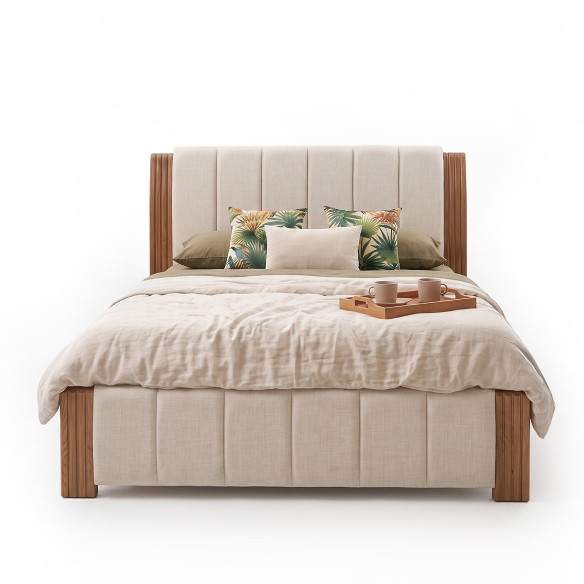 Cama Doble Parma Eurolino Beige, Natural