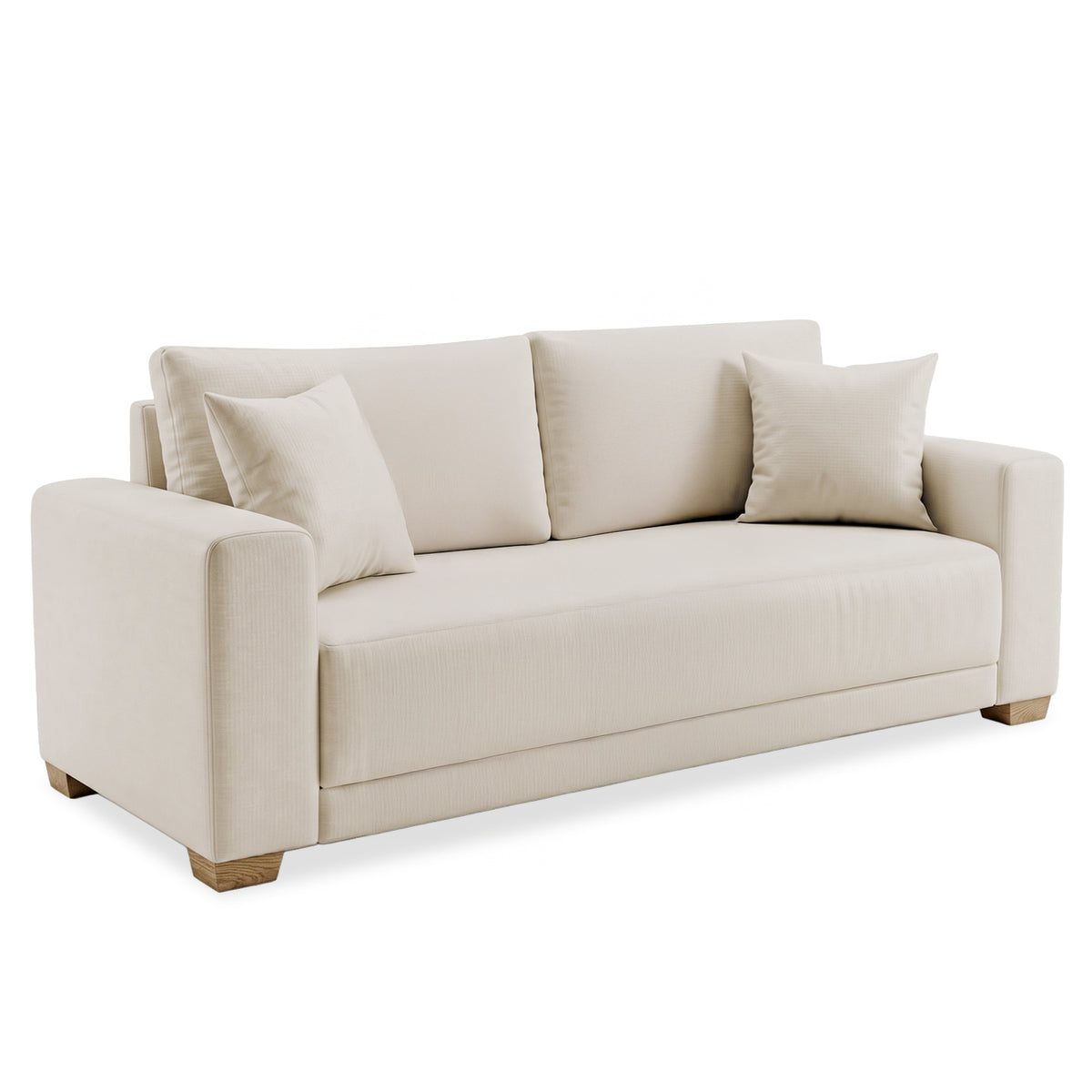 Sofá Bianco 3 Puestos Eurolino Marbella Beige, Natural