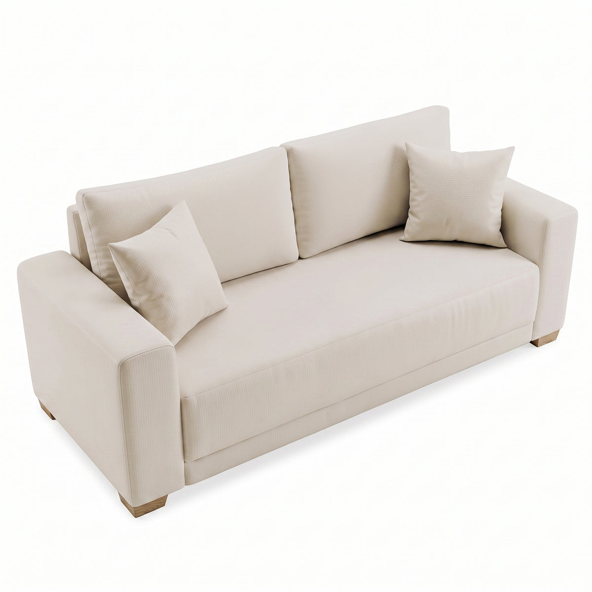 Sofá Bianco 3 Puestos Eurolino Marbella Beige, Natural