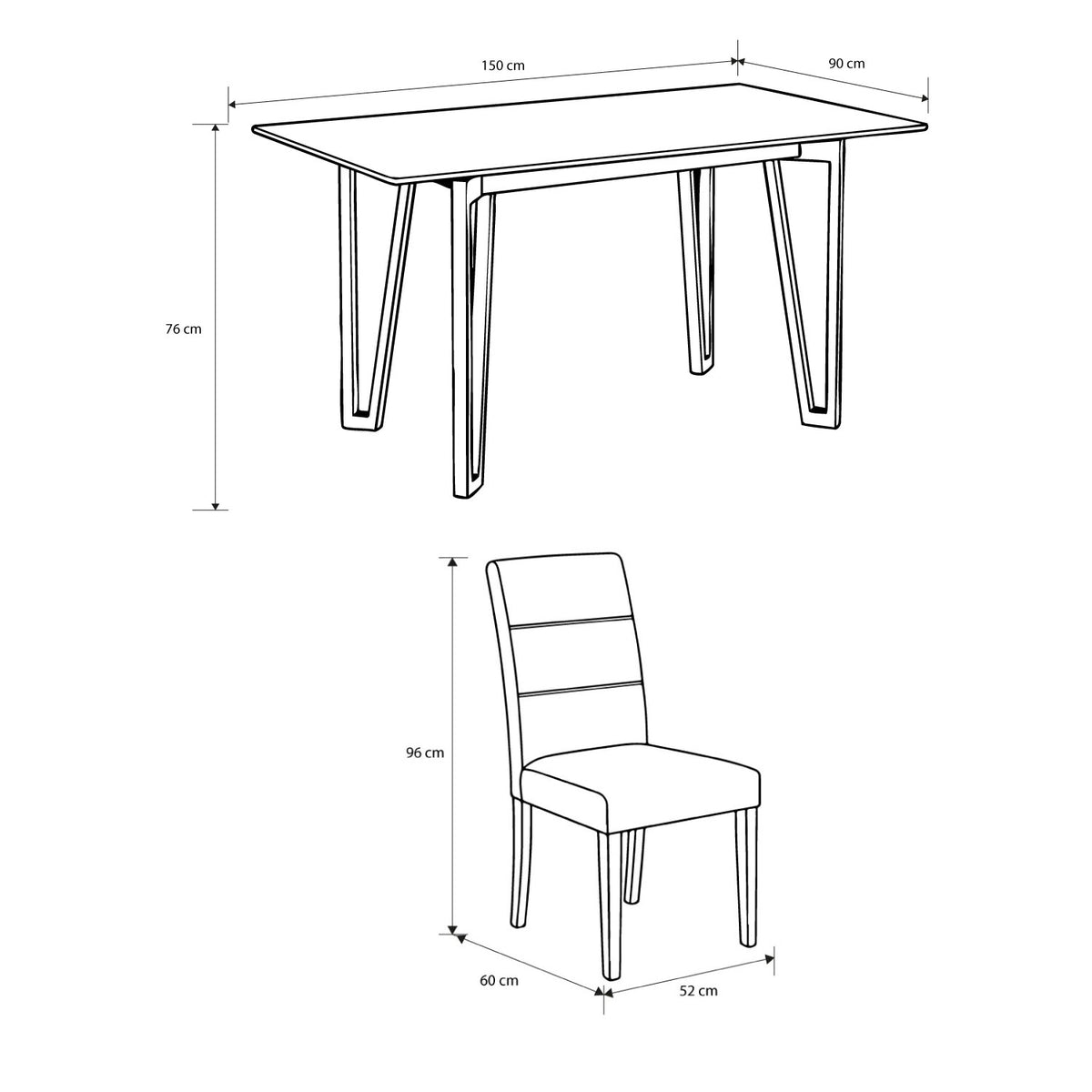 Comedor 6 Puestos Bianco Eurolino Blanco, Champaña Base Para Vidrio