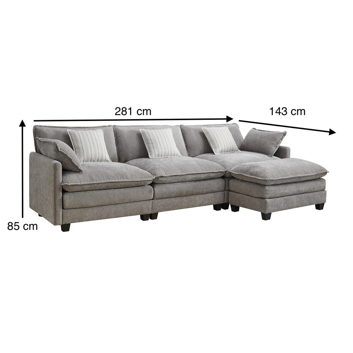 Sala Funcional Leoni Chenille Gris