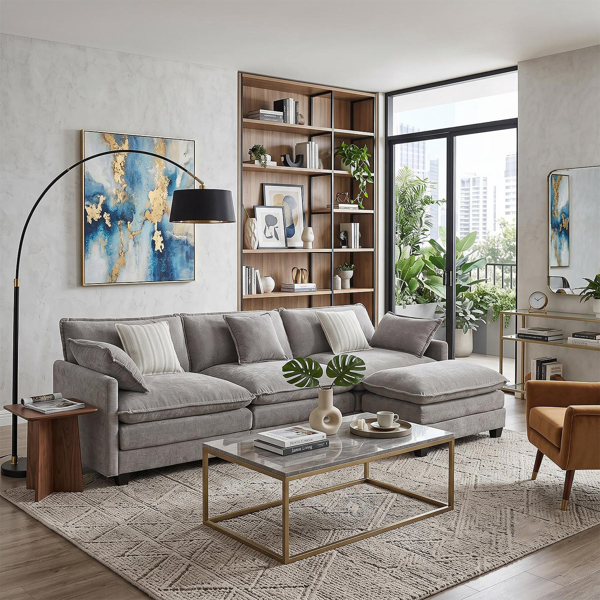 Sala Funcional Leoni Chenille Gris