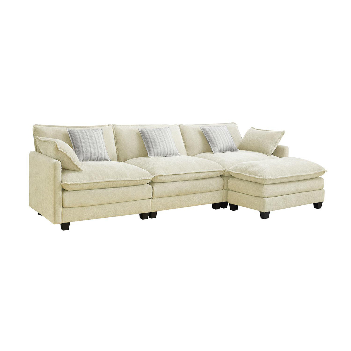 Sala Funcional Leoni Chenille Off White