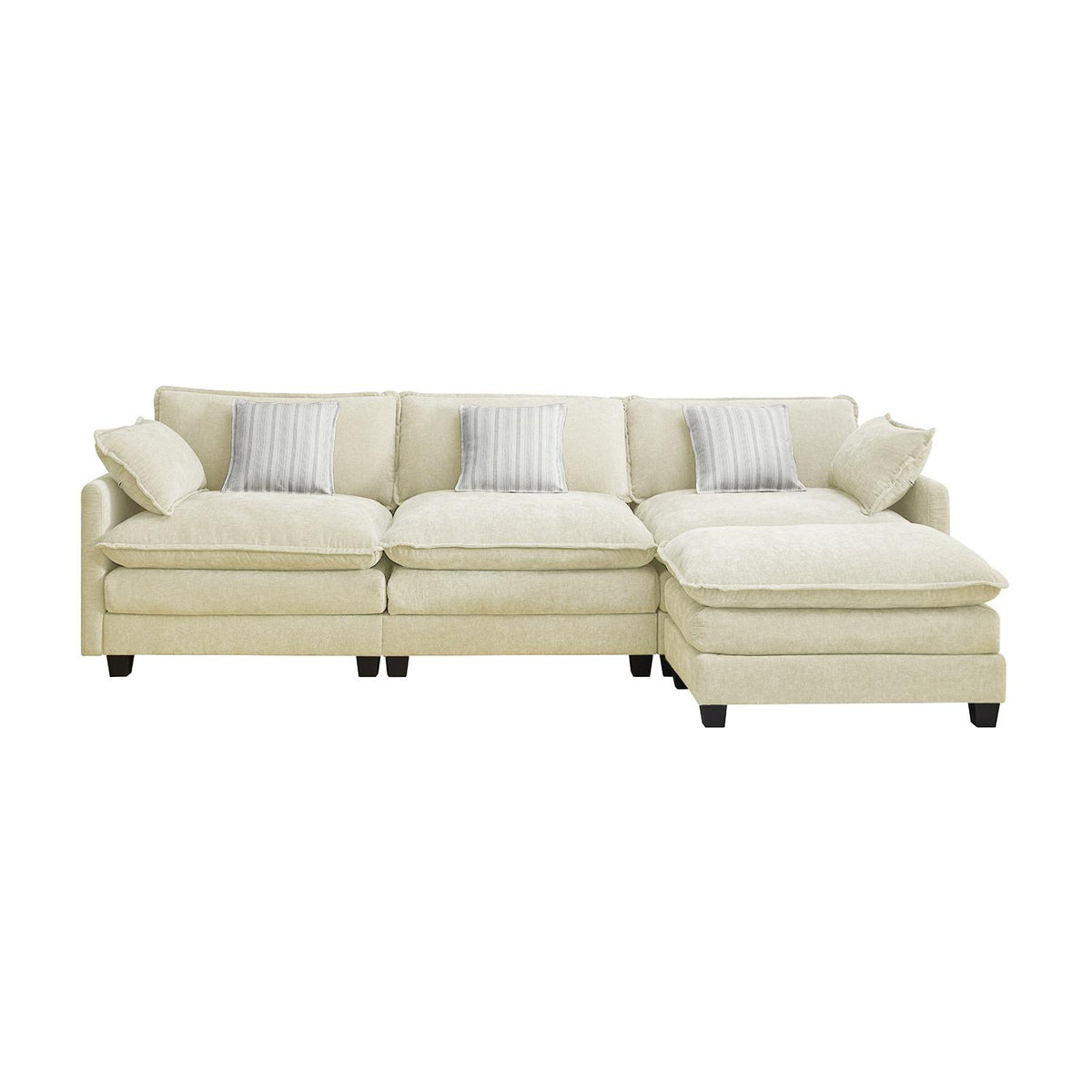 Sala Funcional Leoni Chenille Off White