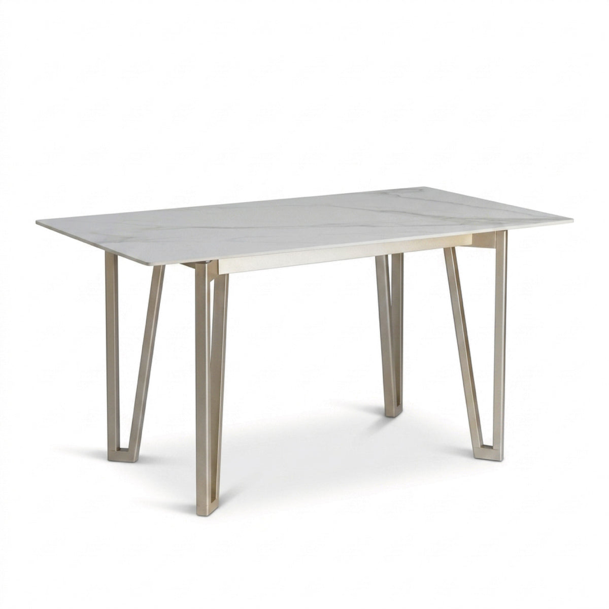 Comedor 6 Puestos Kenzo Velvet Luxury Sand, Champaña Base Para Vidrio