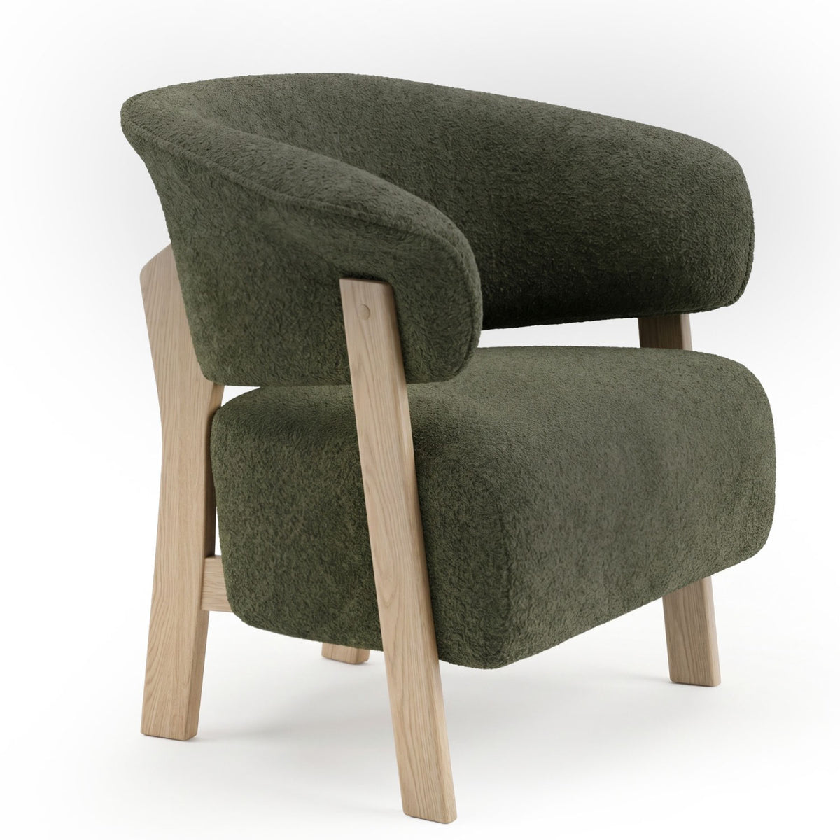Poltrona Itaca Boucle Dotty Home Verde, Natural