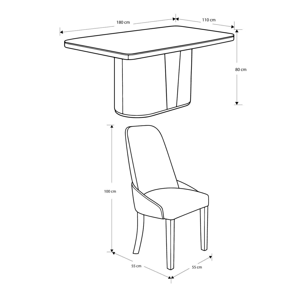 Comedor 6 Puestos Monaco Aurum Taupe, Ceniza