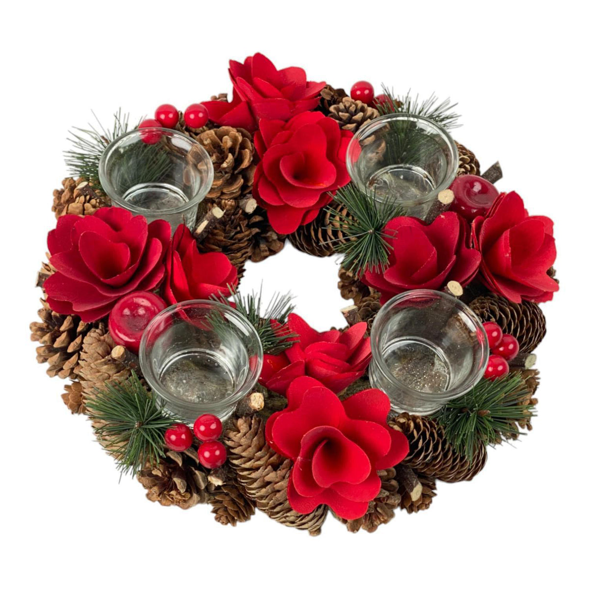 Corona Velas 31Cm Deer Santa Exh F261