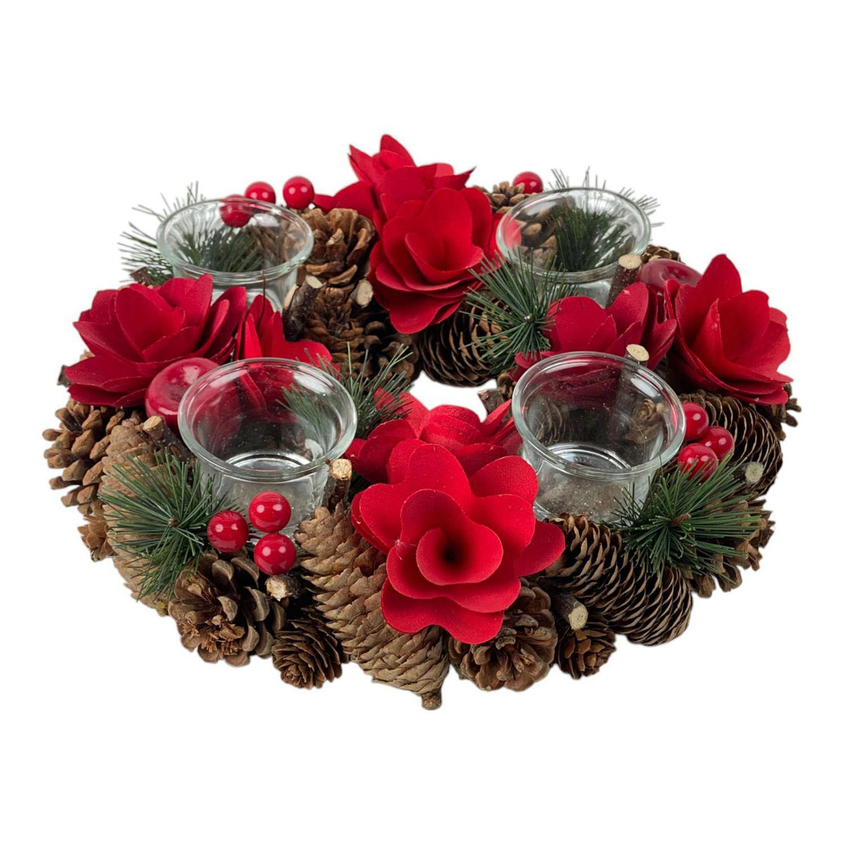 Corona Velas 31Cm Deer Santa Exh F261