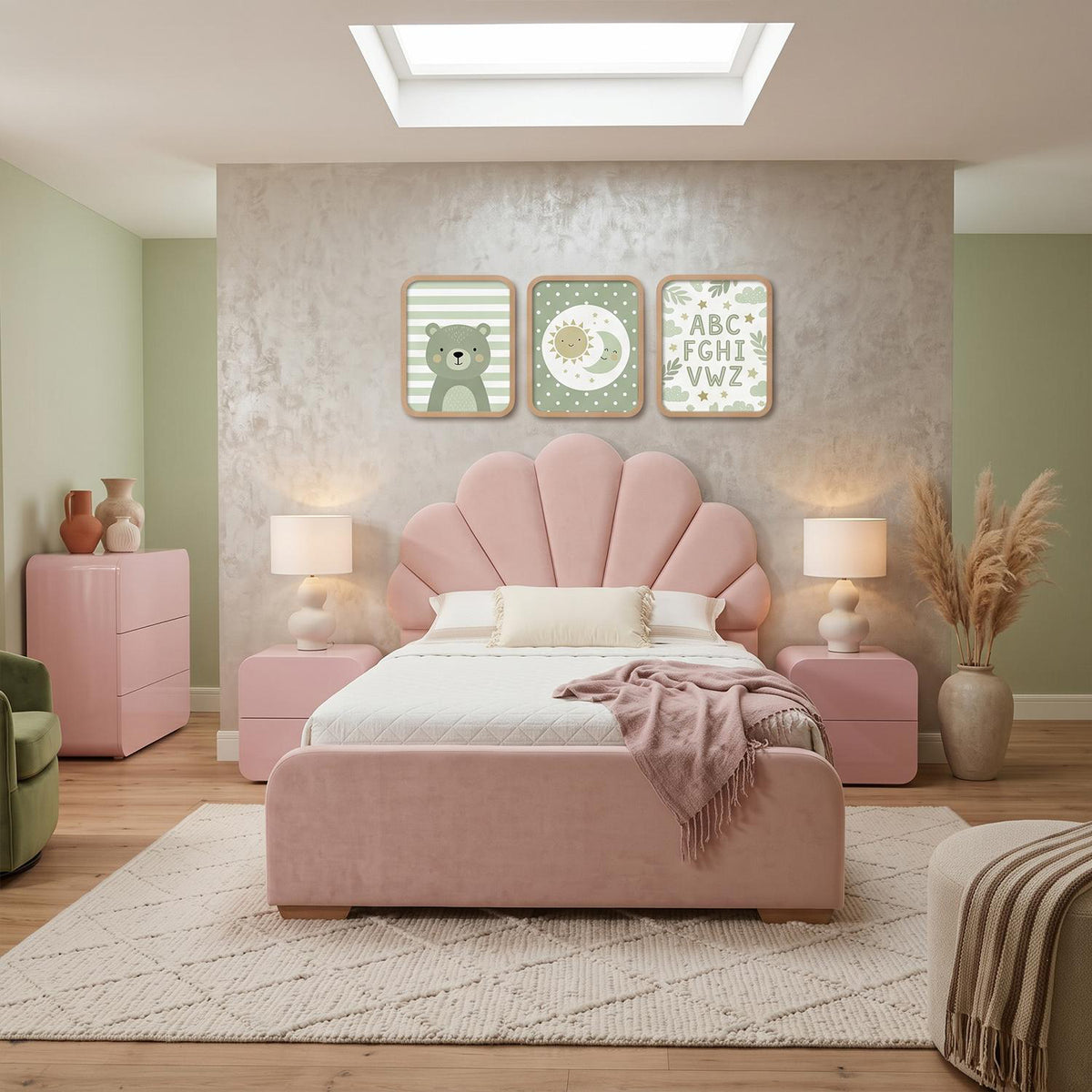 Cama 1.00 Ibis Rosa, Natural