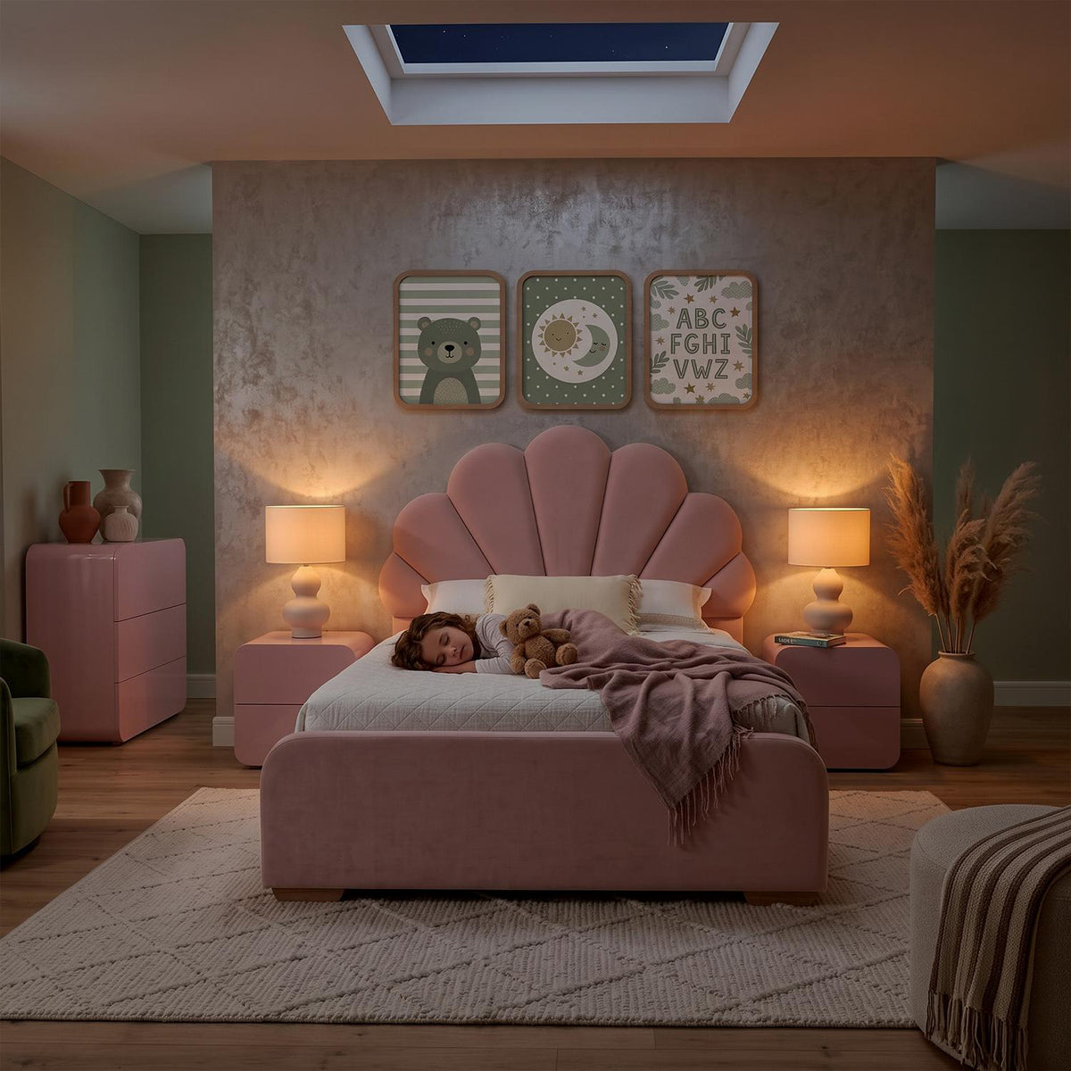 Cama 1.00 Ibis Rosa, Natural