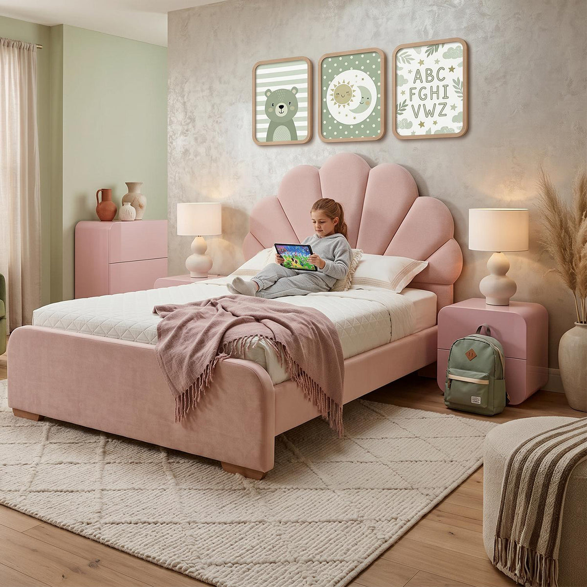 Cama 1.00 Ibis Rosa, Natural