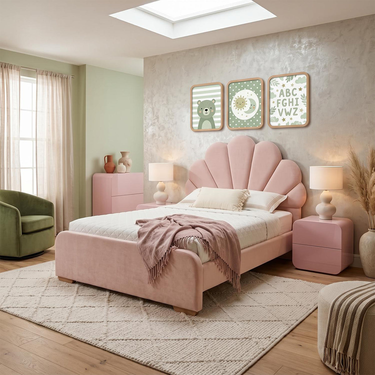 Cama 1.00 Ibis Rosa, Natural