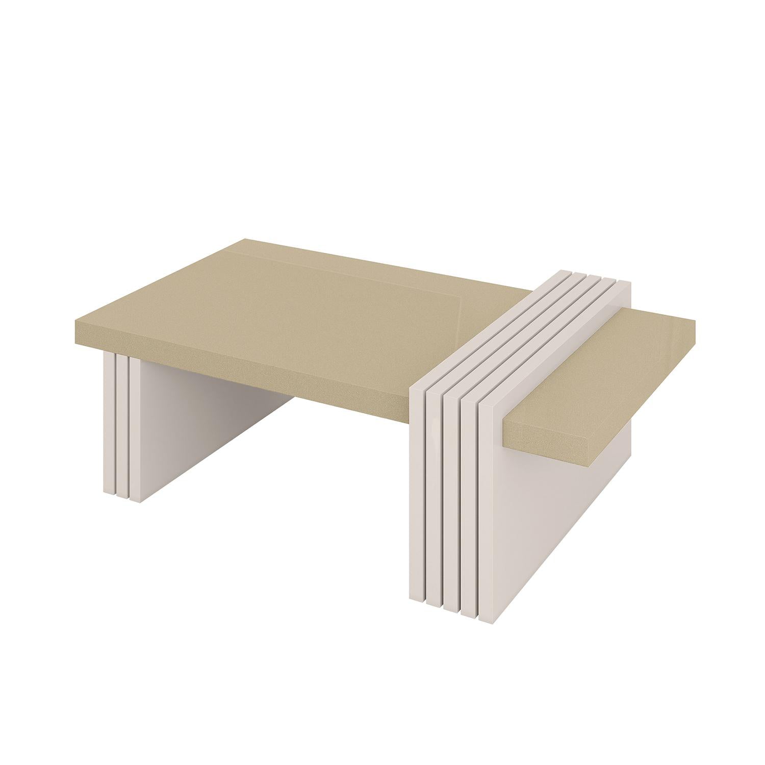 Mesa de Centro Vero 107X33X60 Offwhite, Champaña