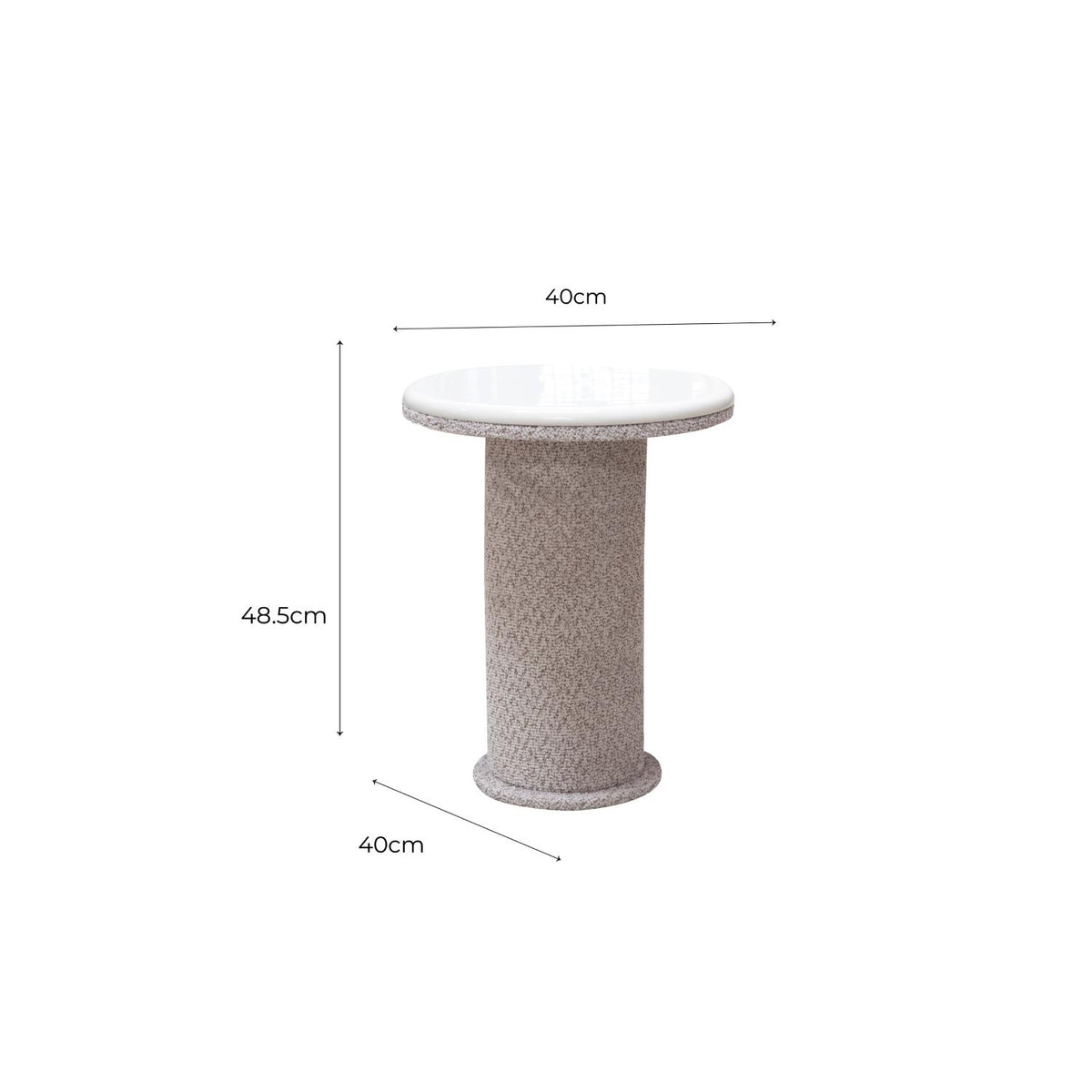 Mesa Auxiliar Kaira Off White, Dotty Mocca