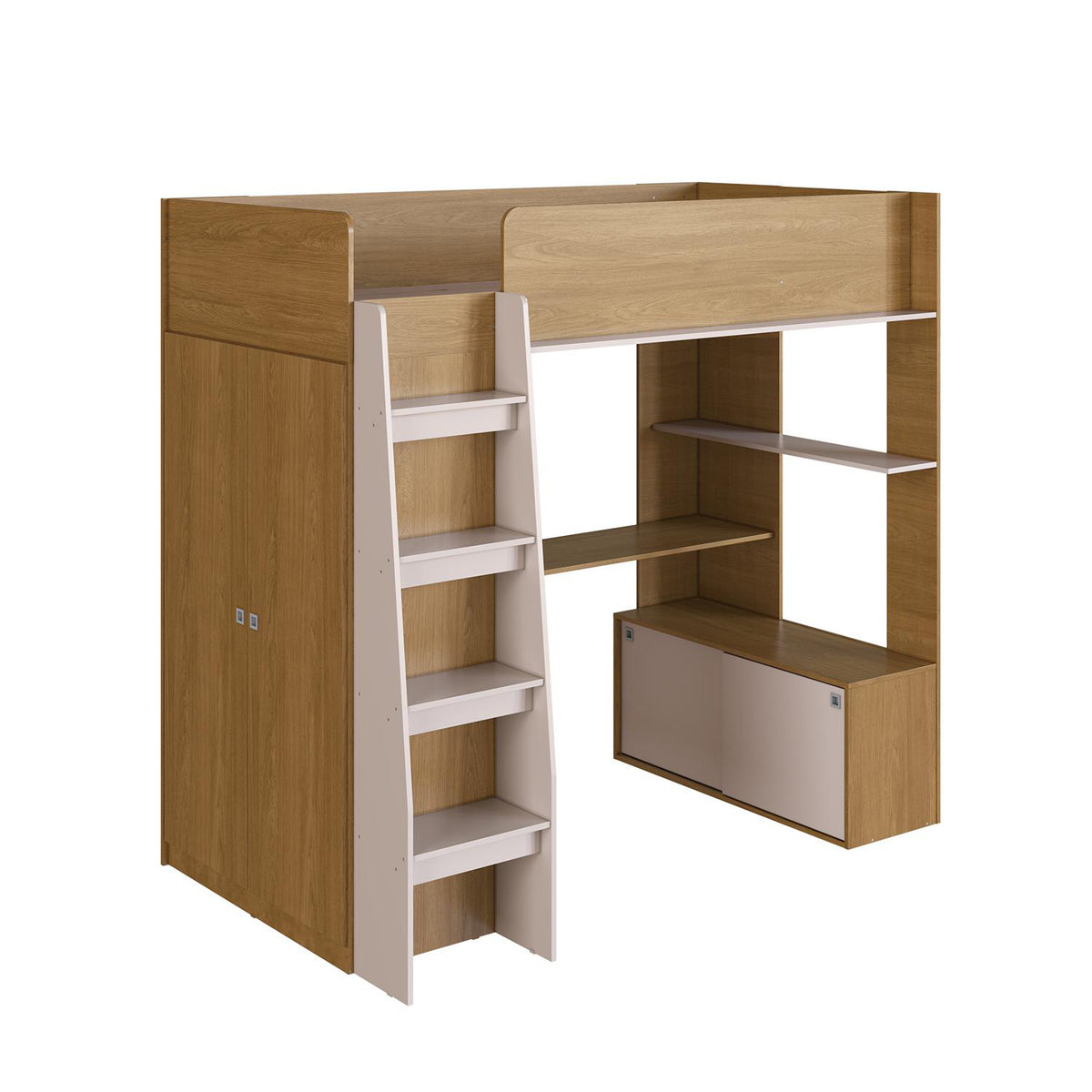 Cama Multifuncional 0.90 Axel Natural, Off White