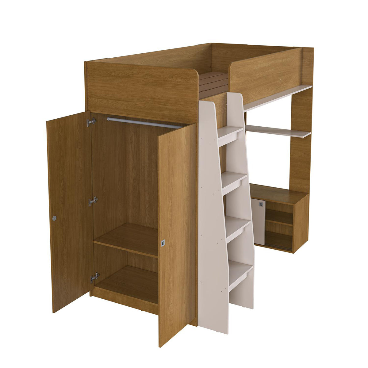 Cama Multifuncional 0.90 Axel Natural, Off White