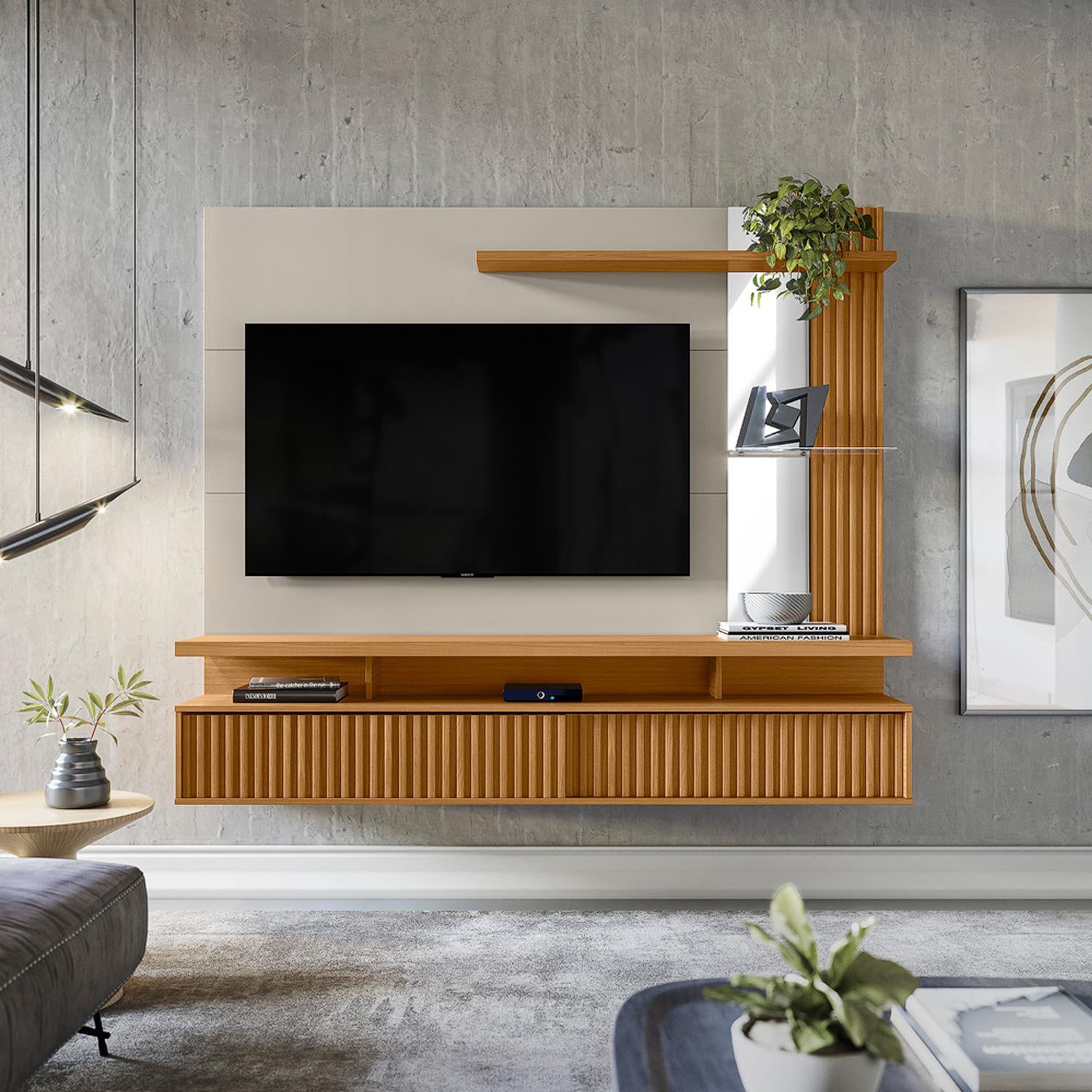 Panel Tv 182X154X32 Denver Natural, Off White